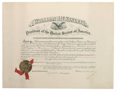 Lot #84 William McKinley Signed Document - Image 1