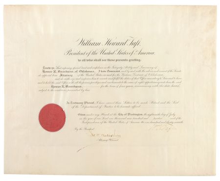 Lot #129 William H. Taft Signed Document - Image 1