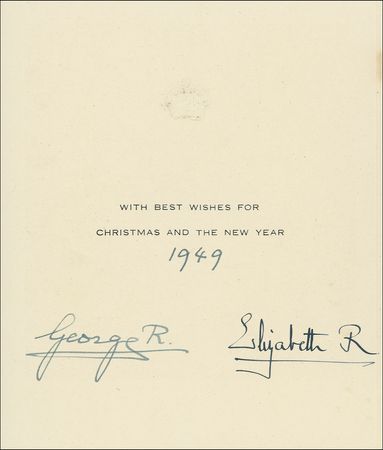 Lot #223 George VI and Elizabeth Christmas Card - Image 1