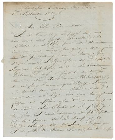 Lot #407 John J. Audubon: A young Audubon writes to his father back in France: ?I have been very busy with bird natural history, consequently increasing my bird collection.? - Image 1