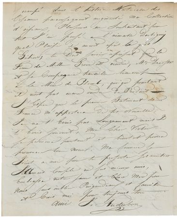Lot #407 John J. Audubon: A young Audubon writes to his father back in France: ?I have been very busy with bird natural history, consequently increasing my bird collection.? - Image 2