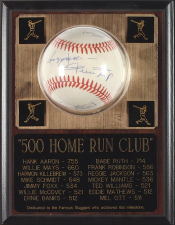 Lot #972 Baseball: 500 Home Run Club Baseball - Image 1