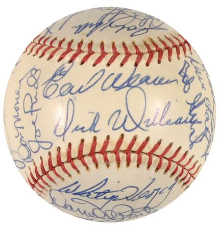 Lot #1100 Thurman Munson and the 1974 AL All Stars: Munson and his All Star teammates signed a ball - Image 3