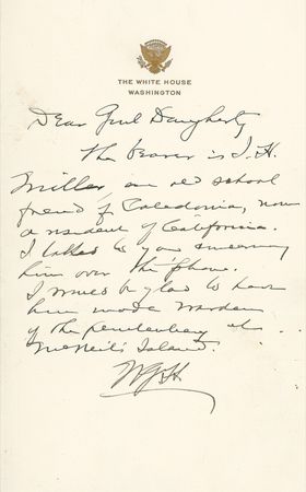 Lot #57 Warren G. Harding: Scarce presidential ALS seeking a favor for ?an old school friend? - Image 1
