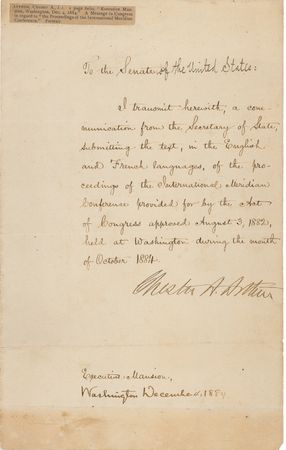 Lot #8 Chester A. Arthur: GLOBAL TIME: ARTHUR