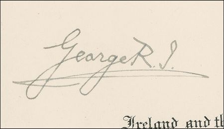 Lot #222 George V Signed Document - Image 2