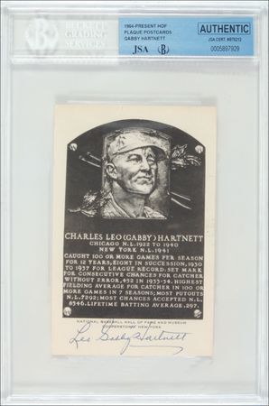 Lot #1042 Gabby Hartnett Hall Of Fame Card - Image 1