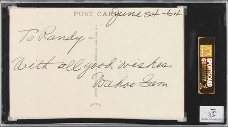 Lot #1015 ?Wahoo? Sam Crawford Hall Of Fame Card - Image 2