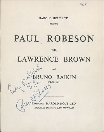 Lot #882 Paul Robeson Program - Image 1