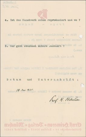 Lot #305 Richard Willstätter Questionnaire - Image 2
