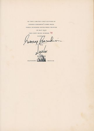 Lot #571 George Gershwin: Gershwin signs his famous songbook - Image 1