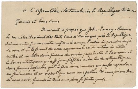 Lot #7 John Quincy Adams: On the eve of his