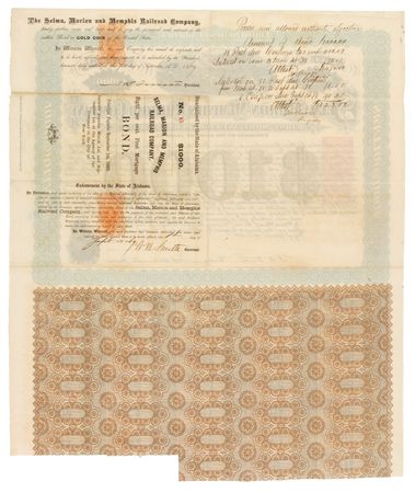 Lot #314 Nathan Bedford Forrest: Forrest signs a bond as postbellum railroad executive - Image 2