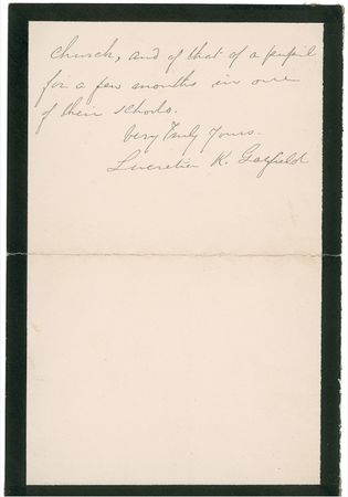 Lot #54 Lucretia Garfield: Writing about her late husband - Image 2