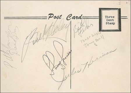 Lot #575 Bill Haley and his Comets Promotional Postcard - Image 1
