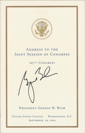 Lot #15 George W. Bush: Responding to 9/11: “We