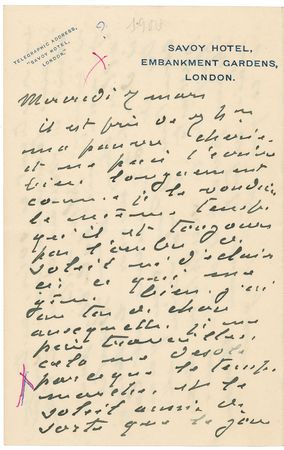 Lot #455 Claude Monet: LONDON FOG: MONET sends a progress report on his historic series of Thames views: ?There is still no sign of sun ... I have other paintings I am working on, and I am not losing hope? - Image 1