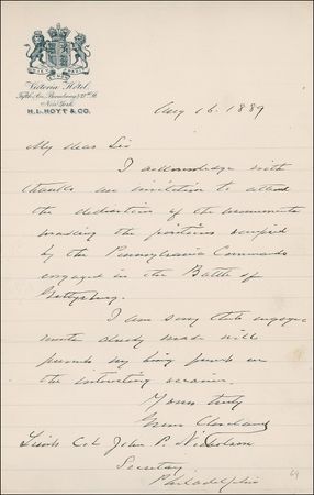 Lot #26 Grover and Frances Cleveland: Declining to