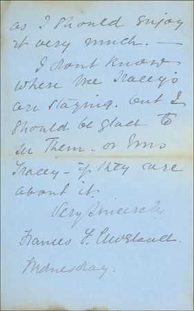 Lot #26 Grover and Frances Cleveland: Declining to attend the dedication of a memorial at Gettysburg - Image 3