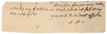 Lot #3 Abigail Adams Handwritten Letter Signed