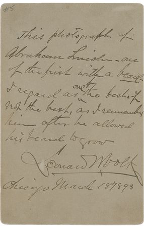 Lot #81 Abraham Lincoln: Volk, Leonard Photograph - Image 1