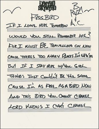 Lot #590 Lynyrd Skynyrd: Pyle, Artimus: ?For I must be travelling on now? - Image 1