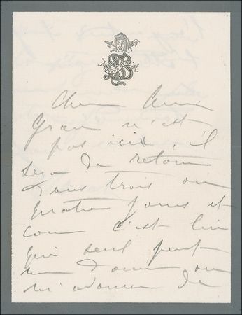 Lot #925 Sarah Bernhardt Handwritten Letter Signed - Image 1