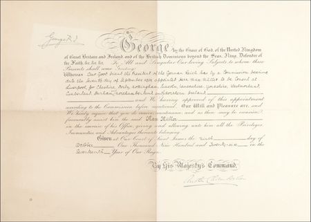 Lot #208 George V Signed Document - Image 1