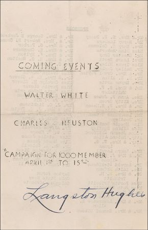 Lot #497 Langston Hughes Program - Image 1