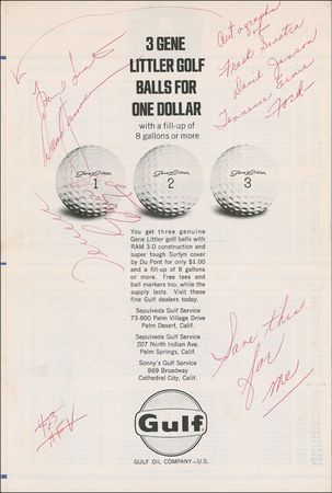 Lot #830 Frank Sinatra Golf Pairing Sheet - Image 1