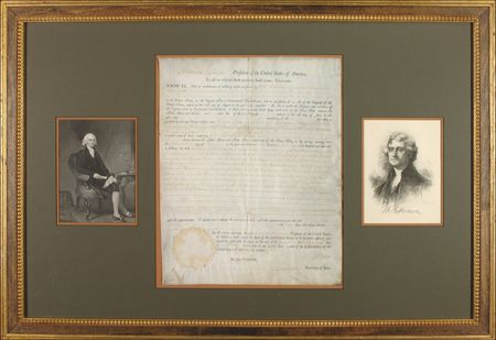 Lot #65 Thomas Jefferson and James Madison: Land grant for the commander of the 7th Virginia who served at Yorktown - Image 1