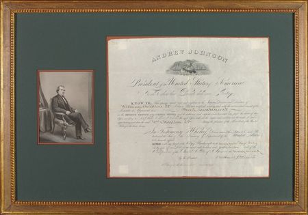 Lot #67 Andrew Johnson Signed Document - Image 1