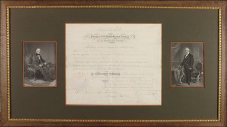 Lot #100 James K. Polk and James Buchanan Signed Document - Image 1
