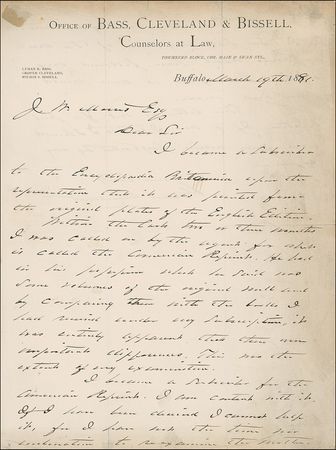 Lot #18 Grover Cleveland: As dissatisfied customer