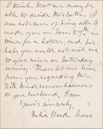 Lot #496 Julia Ward Howe Handwritten Letter Signed - Image 2