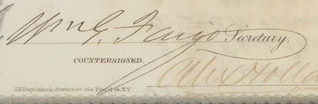Lot #327 Henry Wells and William Fargo Signed Document - Image 3