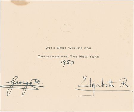 Lot #209 George VI and Elizabeth Christmas Card - Image 2