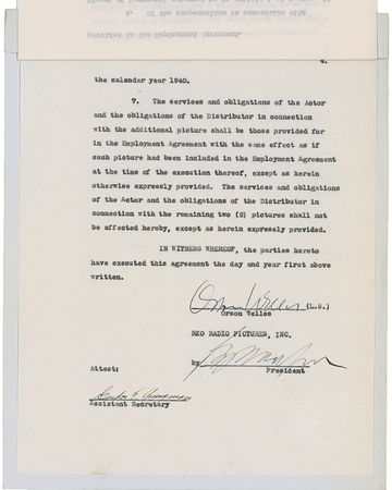 Lot #1240 Orson Welles: FROM CONRAD TO KANE: In a move that paved the way to CITIZEN KANE, Hollywood tyro ORSON WELLES agrees to defer production of his legendary, never-made version of HEART OF DARKNESS - Image 3