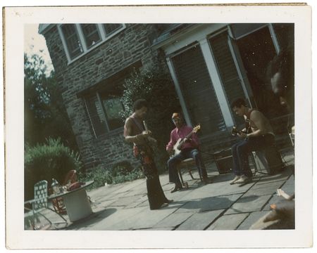 Lot #721 Jimi Hendrix: NEXT STOP WOODSTOCK: HENDRIX and GYPSY SUN AND RAINBOWS sign a rehearsal photo prior to their historic performance - Image 2