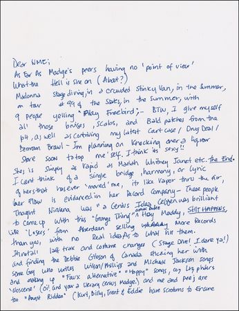 Lot #756 Courtney Love: “Kurt ... was really faking it. Raking in the bucks to buy me & - Image 1