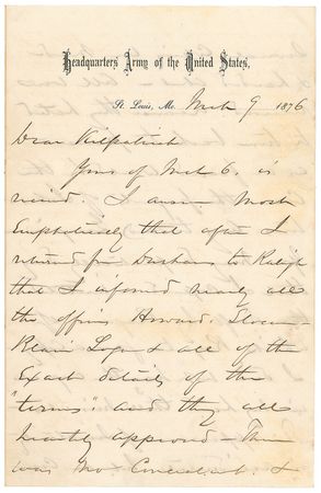 Lot #375 William T. Sherman: “THEY WILL NOW CHIRP LIKE IRISH MONKEYS”: A decade after the Civil War, SHERMAN defends the terms of surrender he drafted for JOSEPH T. JOHNSTON during the “March to the Sea” - Image 1