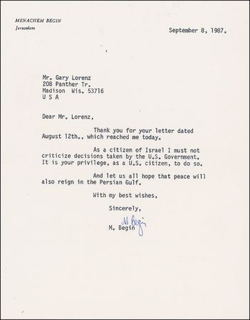 Lot #154 Menachem Begin Group Lot - Image 2