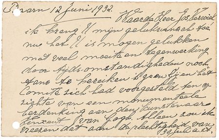Lot #550 Vincent Van Gogh: E. H. du Quesne Van Gogh Handwritten Letter Signed - Image 1