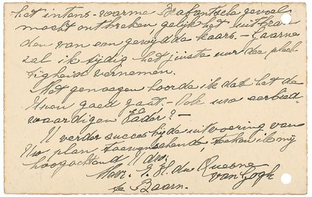 Lot #550 Vincent Van Gogh: E. H. du Quesne Van Gogh Handwritten Letter Signed - Image 2