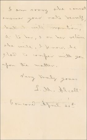 Lot #455 Louisa May Alcott Handwritten Letter Signed - Image 2