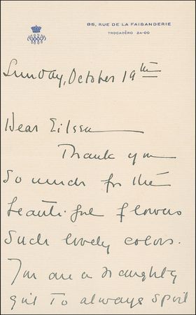 Lot #333 Duchess of Windsor Handwritten Letter Signed - Image 1