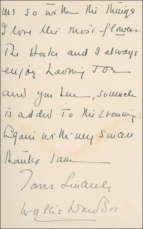 Lot #333 Duchess of Windsor Handwritten Letter Signed - Image 2
