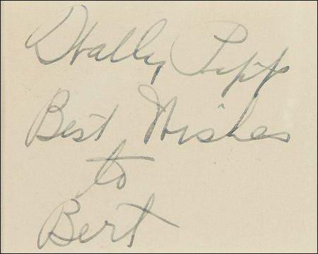 Lot #1493 Wally Pipp: Scarce signature of Wally Pipp, the man replaced by Lou Gehrig - Image 2