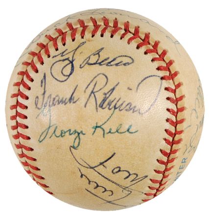 Lot #1290 Baseball Hall of Famers Baseball - Image 1
