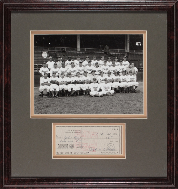 Lot 1548 Jackie Robinson Check